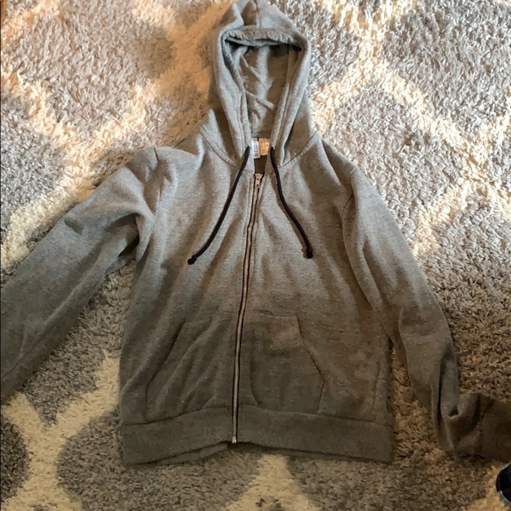 Grey zip up hoodie